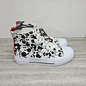 Disney Women's Mickey Mouse High-Top Lace-Up Sneakers Womens Size 8 Canvas Shoes